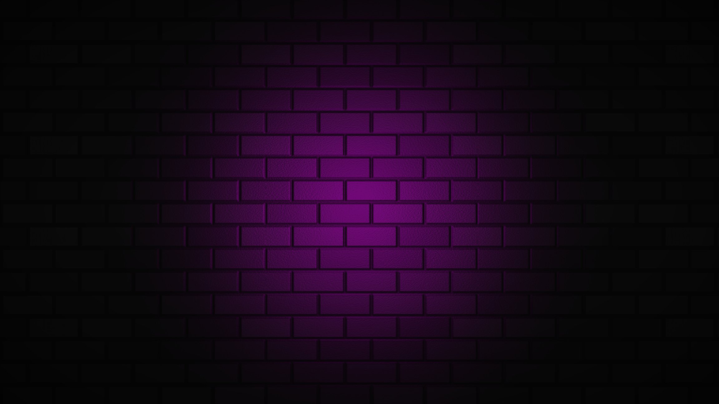 Pink neon light on empty brick wall with copy space